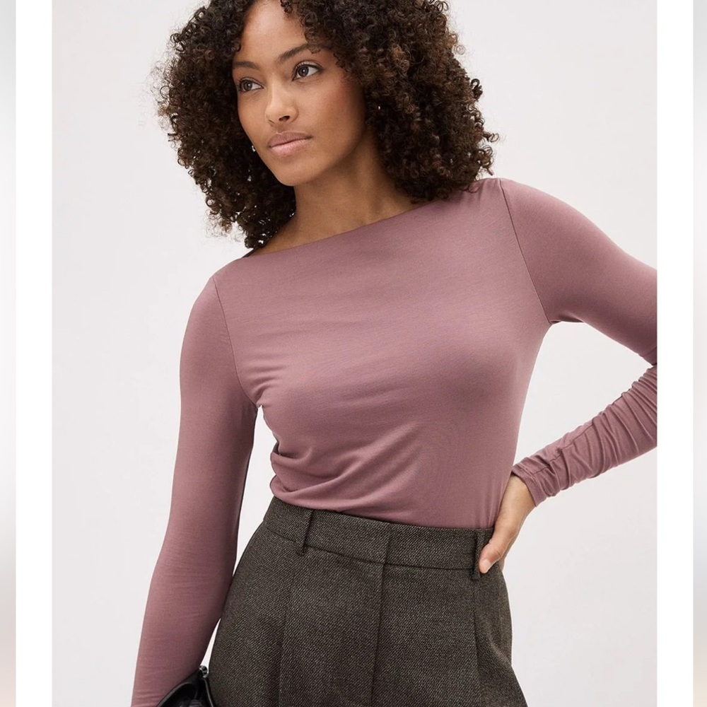 NWT | RW&CO. | XS | Mauve/Dusty Rose Long Sleeve Women's Top